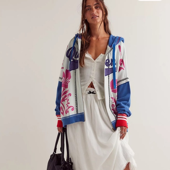 FREE PEOPLE We The Free Royals QUEENS Zip Up Hoodie Sweatshirt - Picture 3 of 5